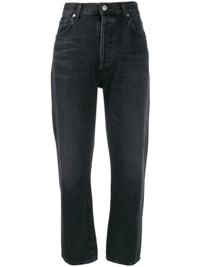 Citizens Of Humanity Mckenzie Washed Black Straight-leg Jeans