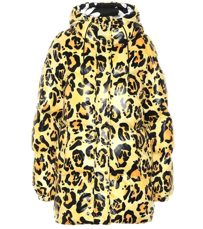 Moncler Genius + 0 Richard Quinn Mary Oversized Hooded Leopard-print Quilted Shell Down Jacket In Yellow