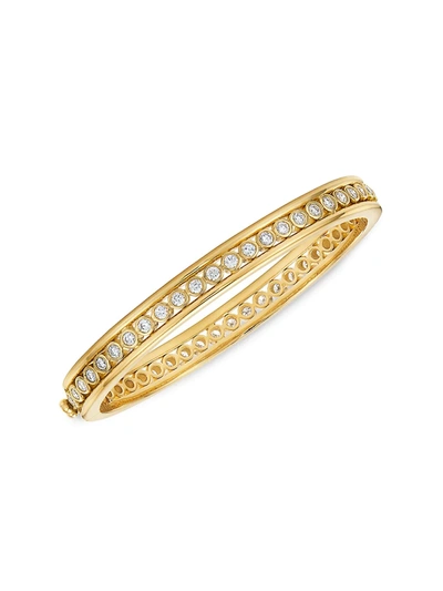 Temple St Clair 18k Yellow Gold Celestial Diamond Eternity Bangle Bracelet In White/gold