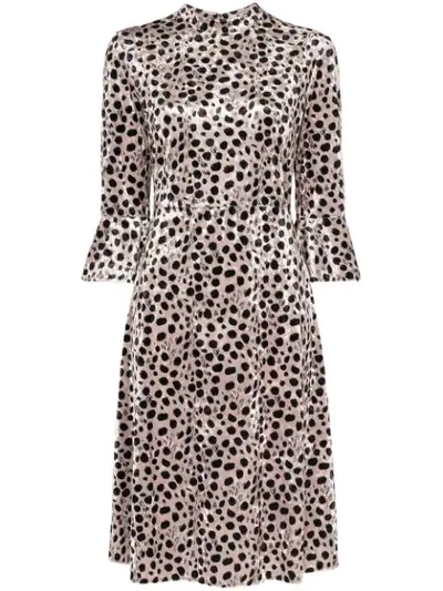 Hvn Mini Ashley Leopard-print Velvet Dress In Multicolor