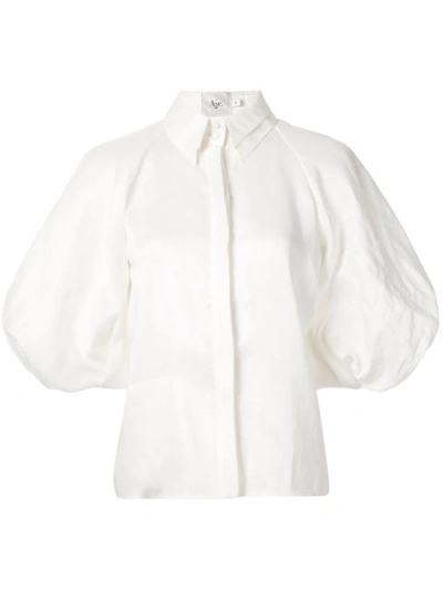 Aje Harris Balloon-sleeve Linen-blend Shirt In White