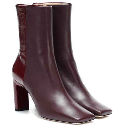 Wandler Isa Two-tone Square-toe Leather Boots In Port Mix