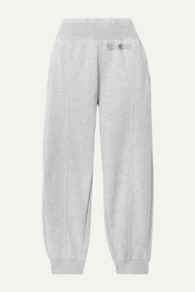 Adidas By Stella Mccartney Essentials Cotton-blend Fleece Track Pants In Gray