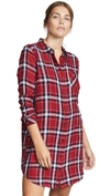 Rails Bianca Button Down Dress In Crimson Navy