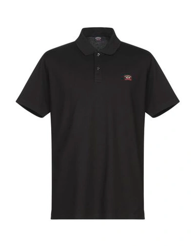 Paul & Shark Polo Shirts In Black