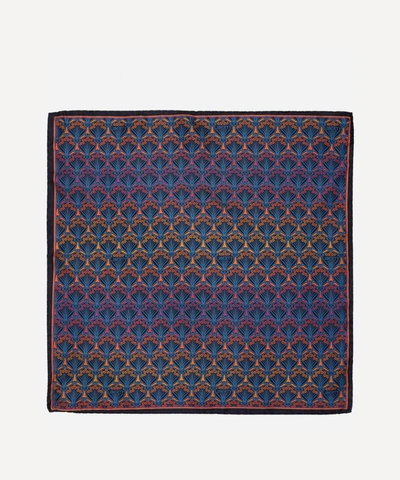 Liberty London Dusk Iphis 45 X 45cm Silk Twill Scarf In Orange
