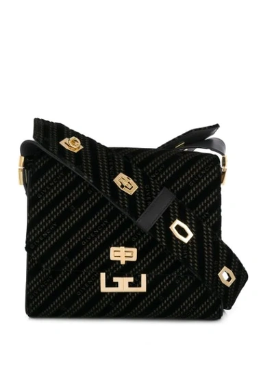 Givenchy Medium Eden Burnout Velvet Shoulder Bag In Black
