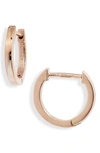 Jennifer Zeuner Grace Huggie Hoop Earrings In Rose Vermeil