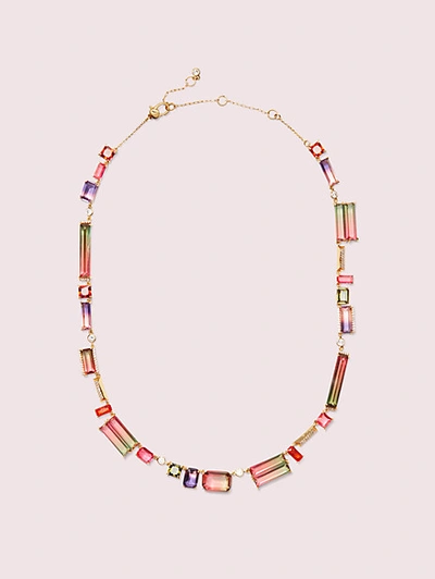 Kate Spade Gold-tone Ombre Crystal Collar Necklace, 17" + 3" Extender In Pink Multi