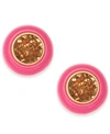 Kate Spade Gold-tone Crystal & Resin Stud Earrings In Pink Multi