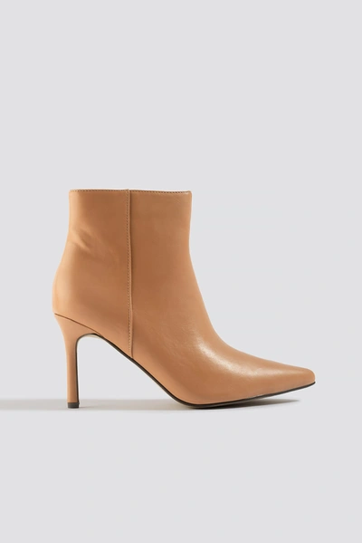 Na-kd Pointy Stiletto Boots - Beige In Nude