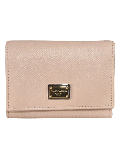 Dolce & Gabbana Daphine Logo Plaque Wallet In Rosa