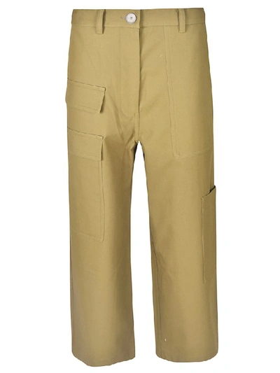 Sofie D'hoore Cropped Length Cargo Trousers In Light Green