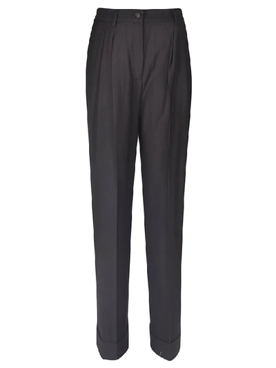 Dolce & Gabbana Classic Buttoned Trousers In Nero