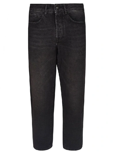 Marcelo Burlon County Of Milan Cropped Length Jeans In Black