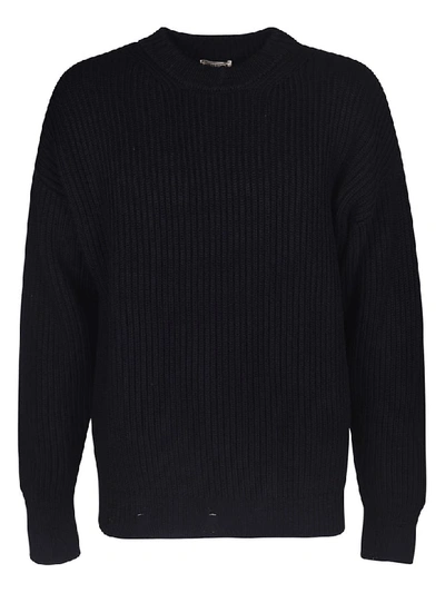 Nina Ricci Ribbed Knit Sweater In Black