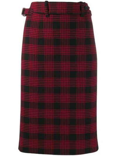 Red Valentino Glen Plaid-pattern Pencil Skirt In Multicoloured