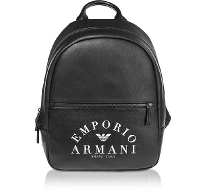 Emporio Armani Black Signature Printed Backpack