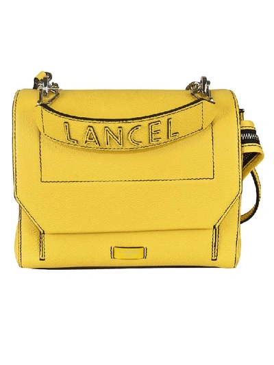 Lancel Logo Shoulder Bag In Yellow