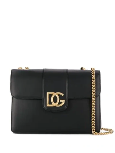 Dolce & Gabbana Interlocking Dg Shoulder Bag In Black