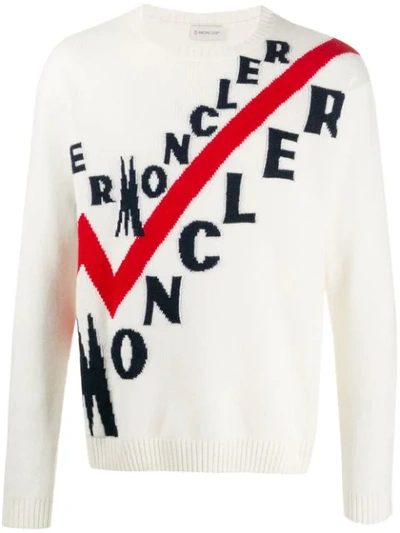 Moncler Virgin Wool & Cashmere Tricot Sweater In White