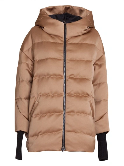 Ahirain Duchesse Oversize Down Jacket In Cammello