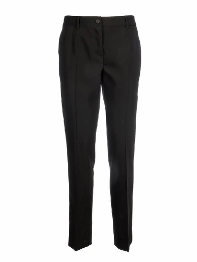Dolce & Gabbana Tuxedo Pants With Band On The Side In Black
