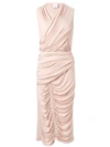 Acler Palmer Draped Midi Dress In Pink