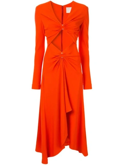 Dion Lee Pierced Midi Dress In Orange