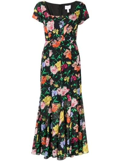 Alice Mccall Floral Picasso Midi Dress In Black