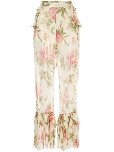Alice Mccall Floral Salvatore Trousers In Black