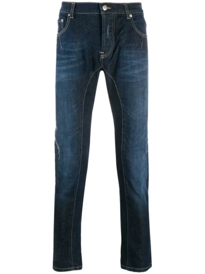 Les Hommes Urban Mid-rise Slim Fit Jeans In Blue