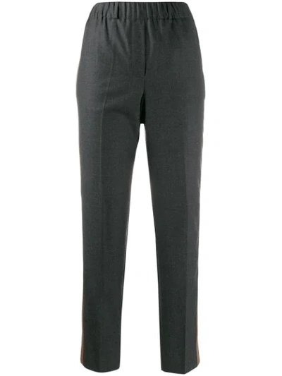 Incotex Side Panel Straight Leg Trousers In Grey