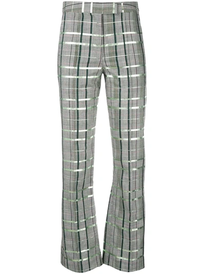 Rosie Assoulin Check Print Trousers In Green