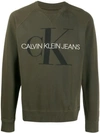 Calvin Klein Jeans Est.1978 Logo Print Sweatshirt In Green