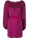Retroféte Bell Sleeve Dress In Purple