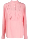 Stella Mccartney Tuck-detail Long-sleeve Blouse In Pink
