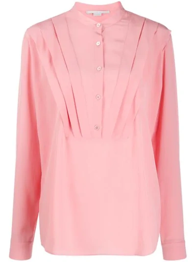 Stella Mccartney Tuck-detail Long-sleeve Blouse In Pink