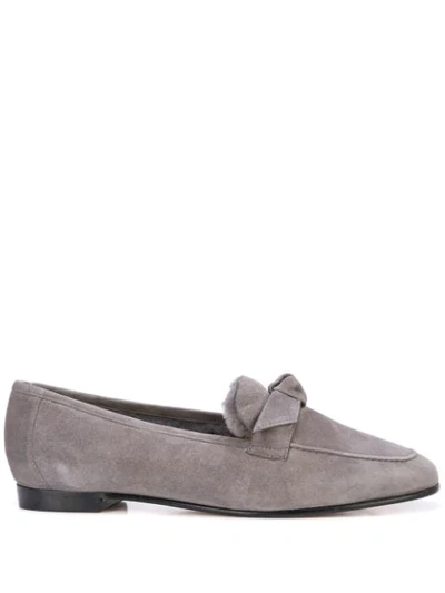 Alexandre Birman Lamb Fur Lined Loafers In Grey