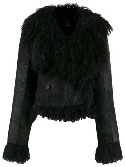 Ann Demeulemeester Fur-lined Slim-fit Jacket In 99 Black