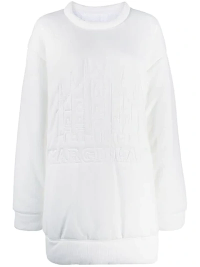 Mm6 Maison Margiela Oversized Padded Sweater In White