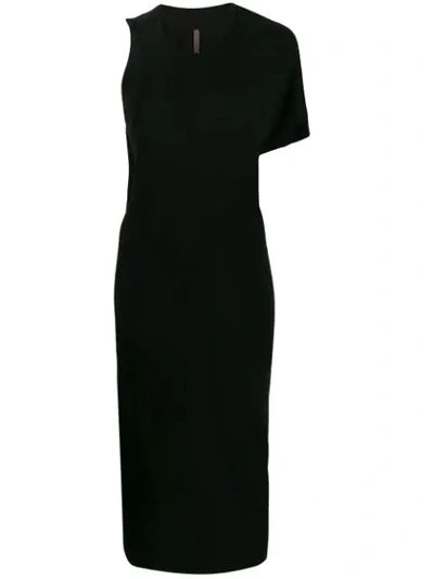 Rick Owens Asymmetric One-sleeve Dress In Black