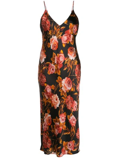 L Agence Jodie Rose-print Silk Slip Midi Dress In Multi