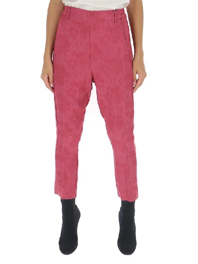 Ann Demeulemeester Cropped Trousers In Berry
