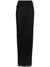 Rick Owens Back Slit Maxi Skirt In Black