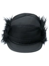 Prada Faux Fur-lined Nylon Trapper Hat In Black