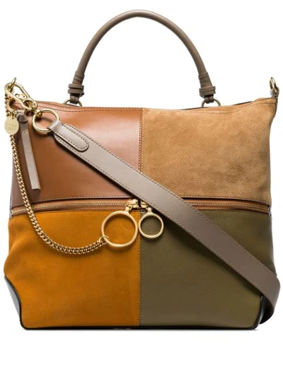 See By Chloé Patchwork Shoulder Bag In Brown