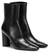 Balenciaga Oval Block-heel Leather Ankle Boots In Black