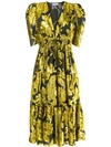 Ulla Johnson Two Tone Midi Dress In Yellow