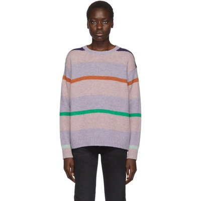 Acne Studios Striped Sweater Lilac/multi In Lilac Multi